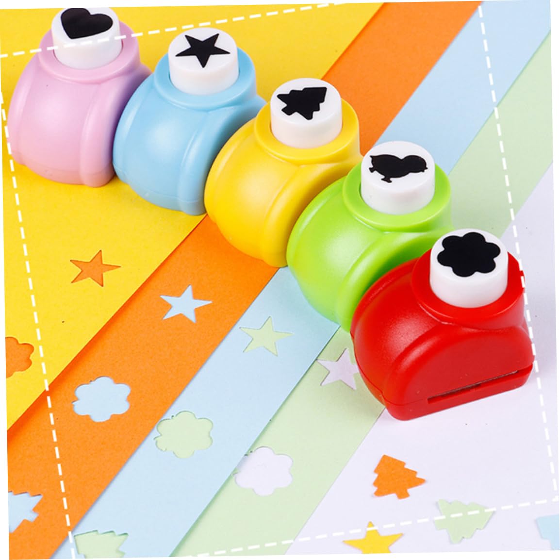 Mini perforadora de papel para álbumes de recortes, perforadora con forma de agujero, herramienta de estampado para manualidades DIY para niños, 40 Uds.