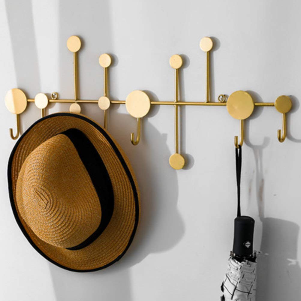 VASDEV Colgador de pared múltiple Perchero Perchero Ganchos de fila de hierro sin perforaciones Sombreros Toallas Batas Carteras Percha de ropa para colgar Chaqueta Abrigo Baño Sala de es