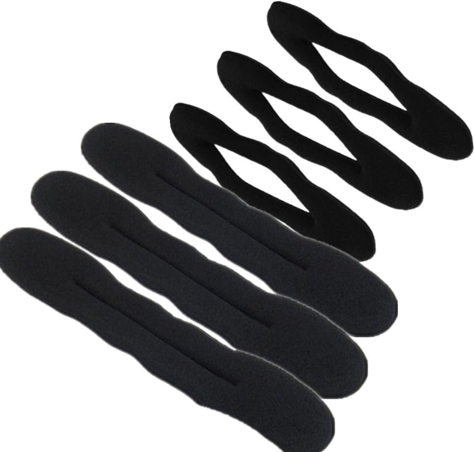 VIKEN 6pcs Magic Foam Sponge Clip Hair Styling Donut Bun Former Maker (3 Large+3 Small)