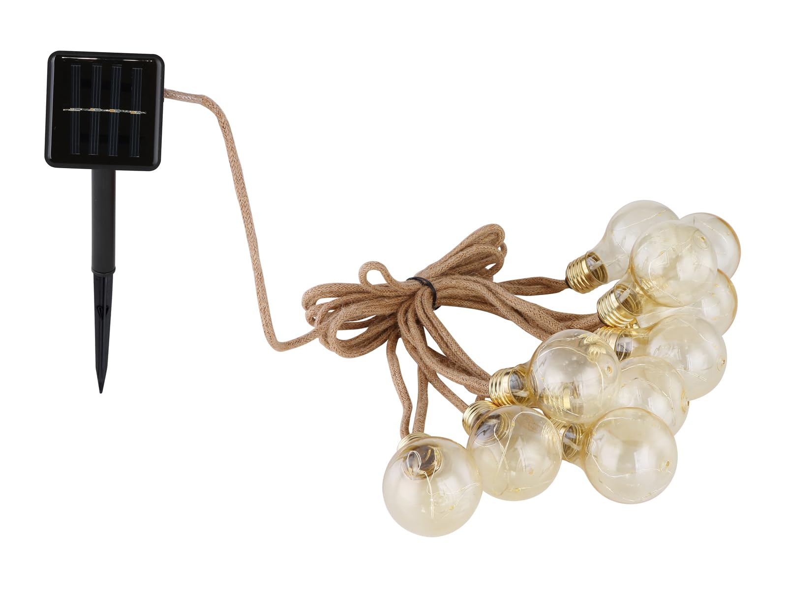 meineWunschleuchte 2er Set Solarbetriebene Outdoor Lichterkette mit 10 Glühbirnen, Länge 5,7 Meter
