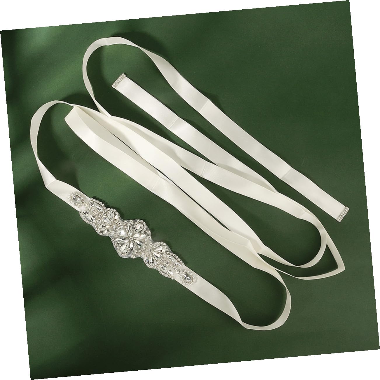 3 Piezas faja de cinta cinturón de vestido de novia fajines de fiesta cinturón de diamantes de imitación cinta de raso cinturón nupcial accesorio del vestido de novia manual Perder
