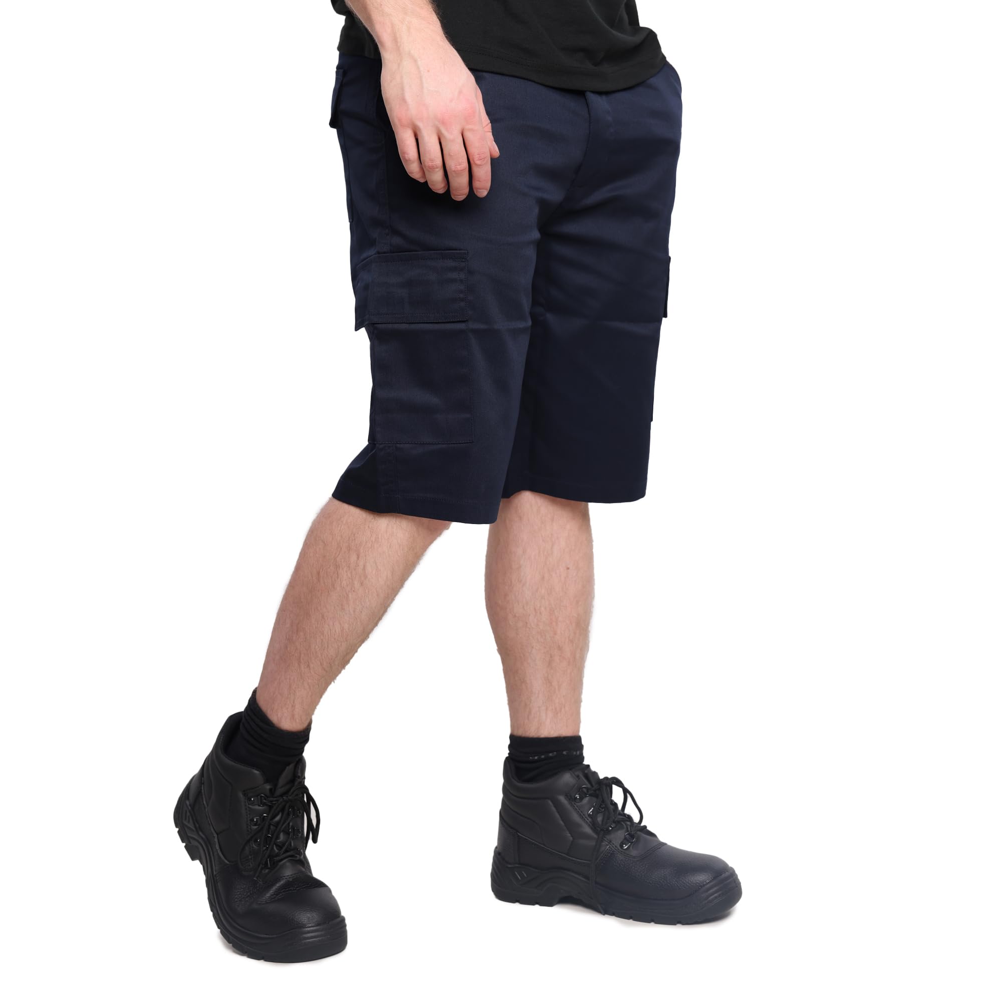 Ranger Workwear Men's Navy Cargo Work Shorts, Tactical Combat Style For Trades - Built For Builders & Plumbers, Versatile Black & (, 32)