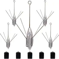 Chumbadas De Pesca Sputnik, Equipamento Com Chumbo, Aranha Para Surfe Cauda Longa Bagres, Água Salgada, Areia Praia E Oceano (4 Oz - 5 Unidades)
