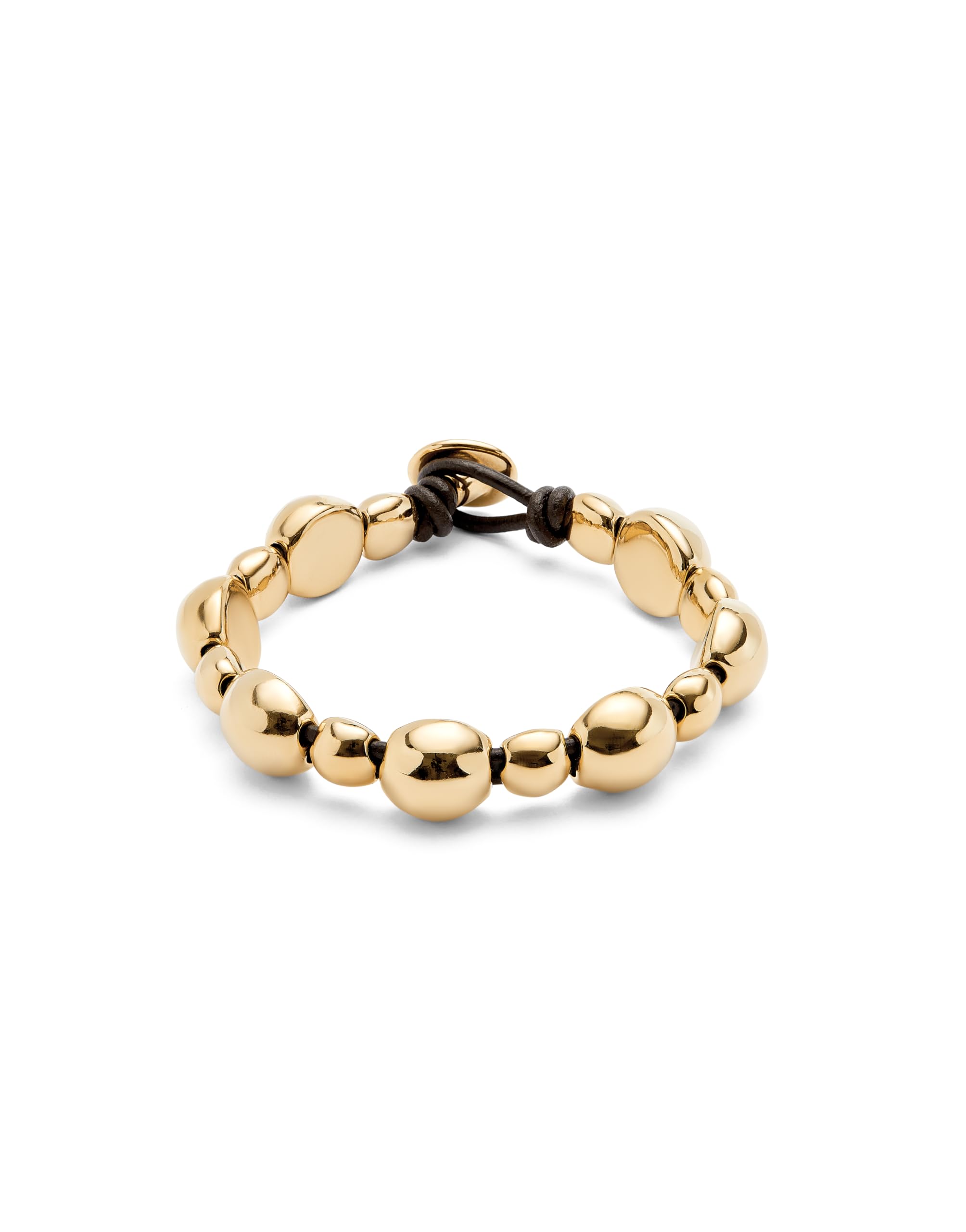 Unode50 Unisex Gold/Brown 18K Plated Ser Intrepida Bracelet Pul2532oro0000 - L