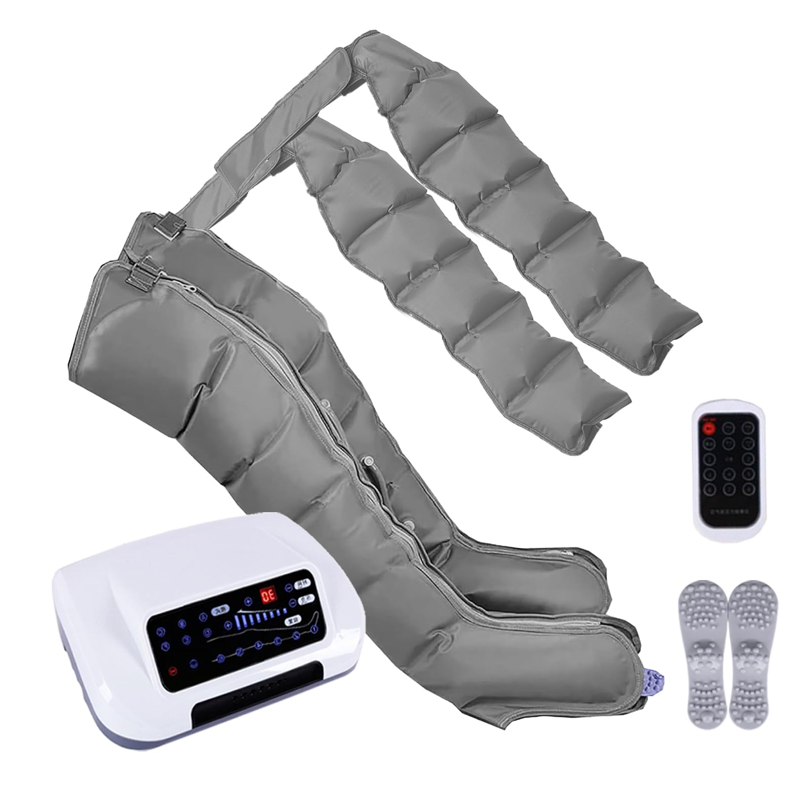 Masajeador de Compresión de Aire Ajustable, 6 cámaras 2 piernas + 2 brazos