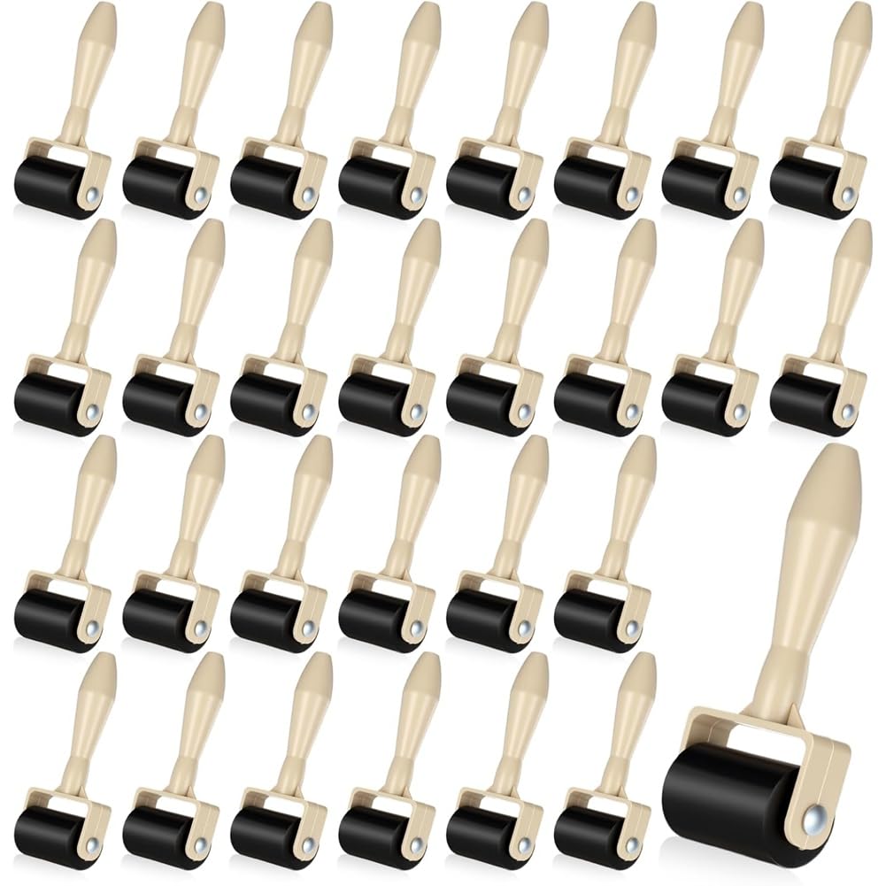 UDSKNV[KSL Rubber Brayer Rollers(30 Pcs), Ink Roller for Printmaking, for Gluing Printing Inking Block Paper Applicator Tool- 1.4 Inch
