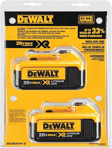Miniatura 11 de DEWALT 20V MAX XR 20V Batería, 5.0-Ah, paquete de 2 piezas (DCB205-2)