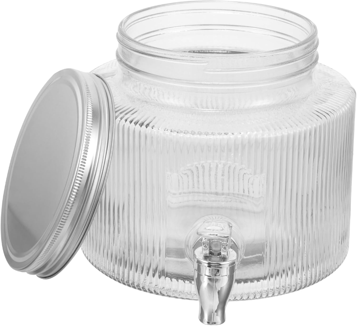 Glass Water Dispenser Iced Tea Dispenser Glass Spigot Sealed Lid for Freshness