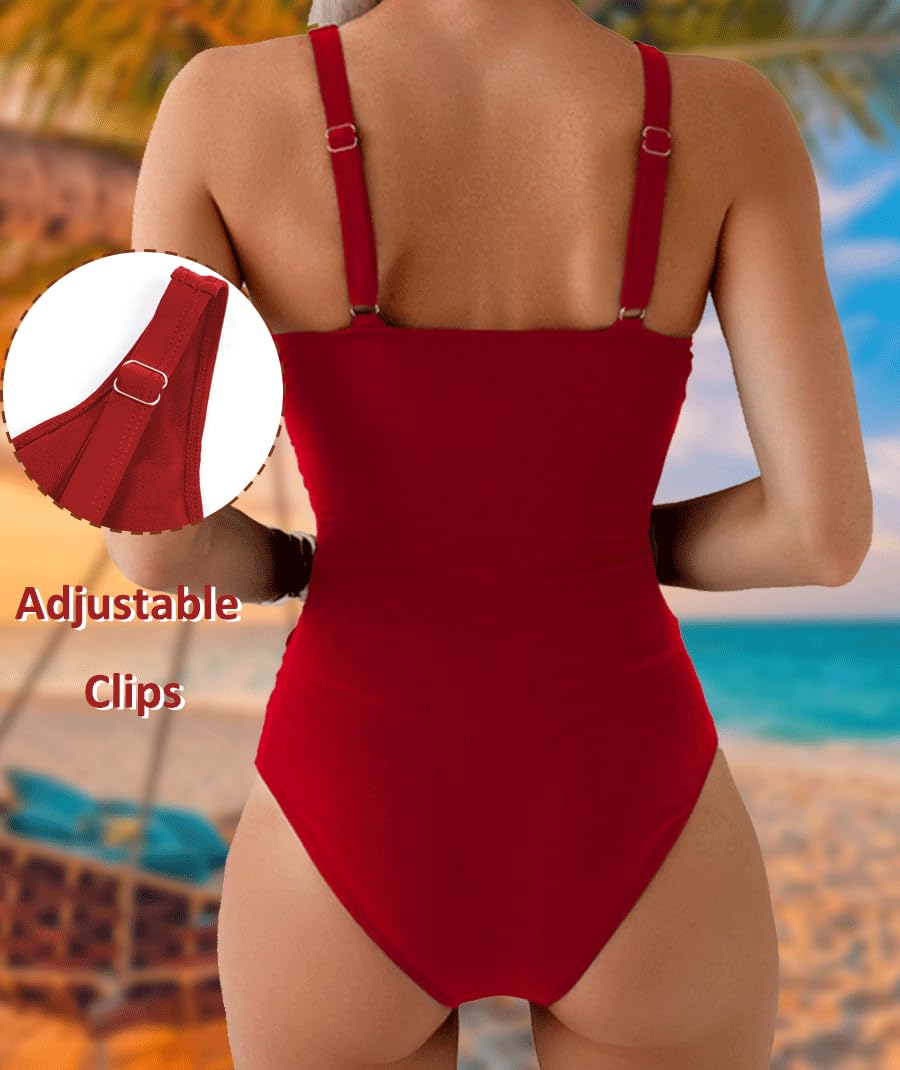 Donna Costume Intero Costume da Bagno da Spiaggia Donna Retro Bikini Push Up Costume Intero con Scollo A V Profondo Costumi da Bagno Interi di Sexy