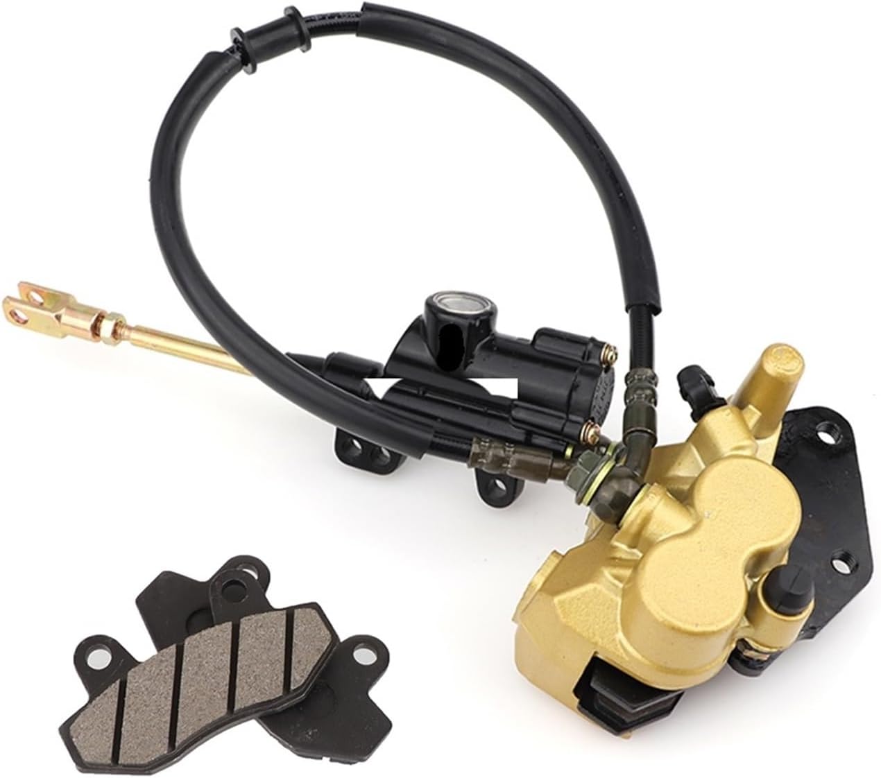 Compatible with 50cc 70cc 90cc 110cc 125cc ATV Kart Off-Road Rear Disc Brake Master Cylinder Caliper Assembly