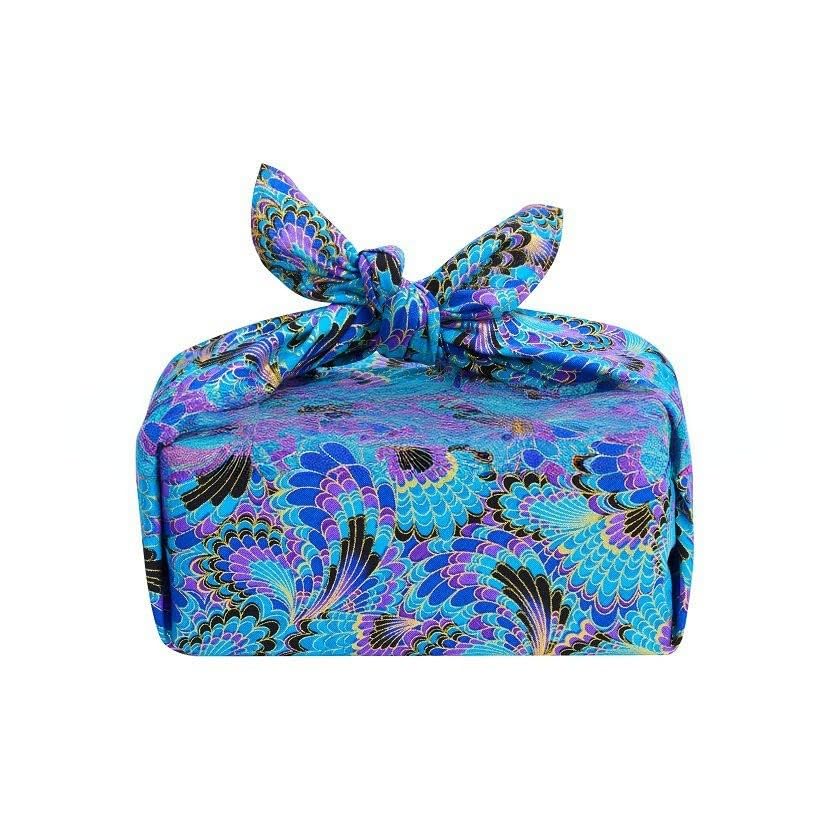 Japan Wrap The Cloth Cotton Line, 45–95 cm, 10 Stück, wiederverwendbares Geschenktuch mit blauem Vogel(Blue Bird,95 * 95cm)