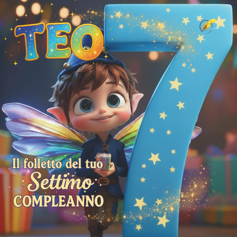 TEO, IL FOLLETTO DEL TUO SETTIMO COMPLEANNO: Libro personalizzabile per compleanno bambino e bambina di 7 anni | Libro dei ricordi per bambini | Idea regalo settimo compleanno originale