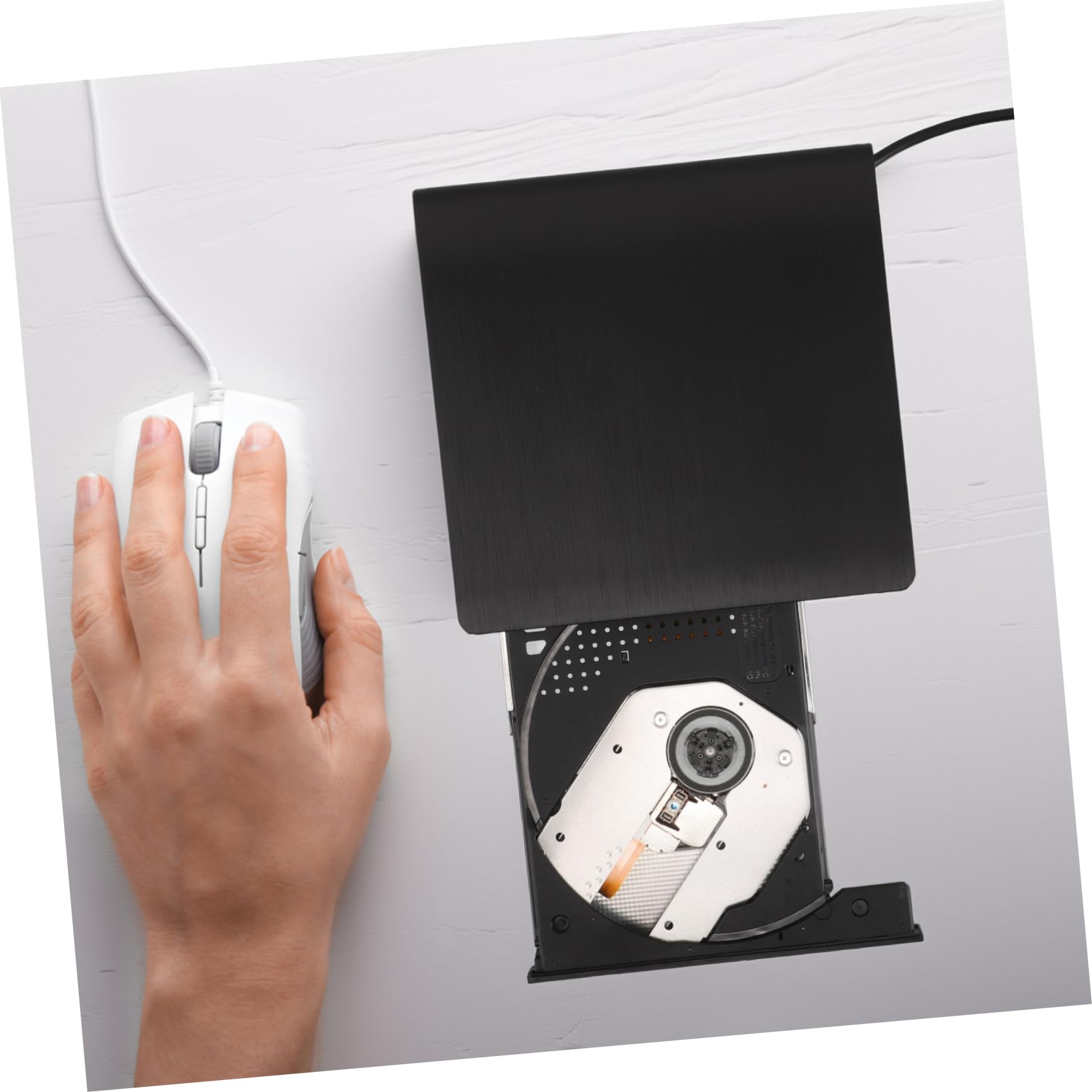 Holibanna Registratore con unità ottica lettore CD unità dvd USB esterna lettore dvd esterno per laptop unità disco esterna per laptop unità disco USB Disc drive Metallo Black