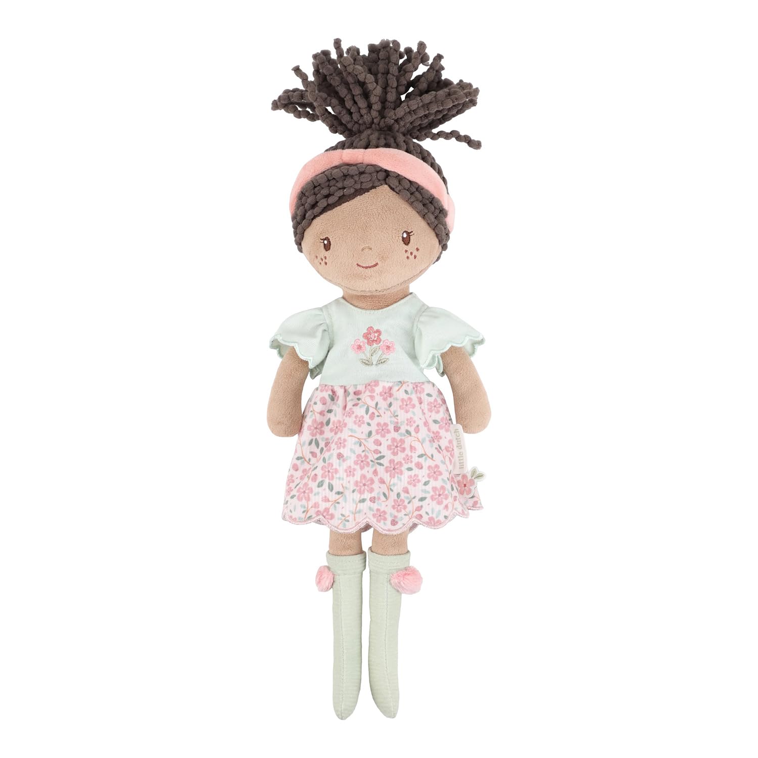 Little Dutch Weiche Stoffpuppe Kuschelpuppe - Puppe Evi - 35 cm groß - für Mädchen ab 12 Monate - Blumenmädchen