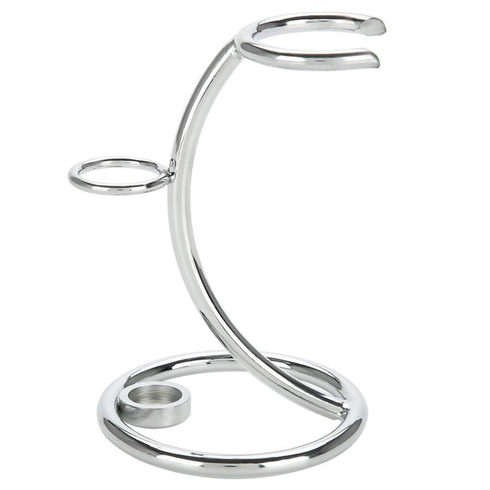 Supporto per Pennello da Barba Acciaio Inossidabile Portatile Supporto Spazzola Pennello Barba Durevole Robusto Supporto di Strumenti per la Rasatura 2 IN 1 per Uomo Domestico e in Viaggio Argento