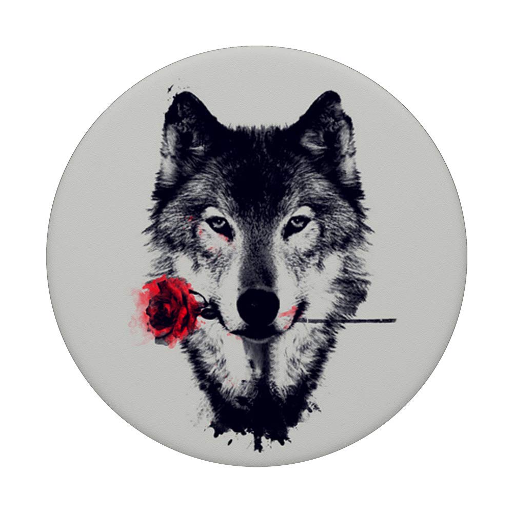 Amazon.com: Wolf with Red Rose Flower Art Wild Animal Wolves Lover Amazon.com: Wolf with Red Rose Flower Art Wild Animal Wolves Lover