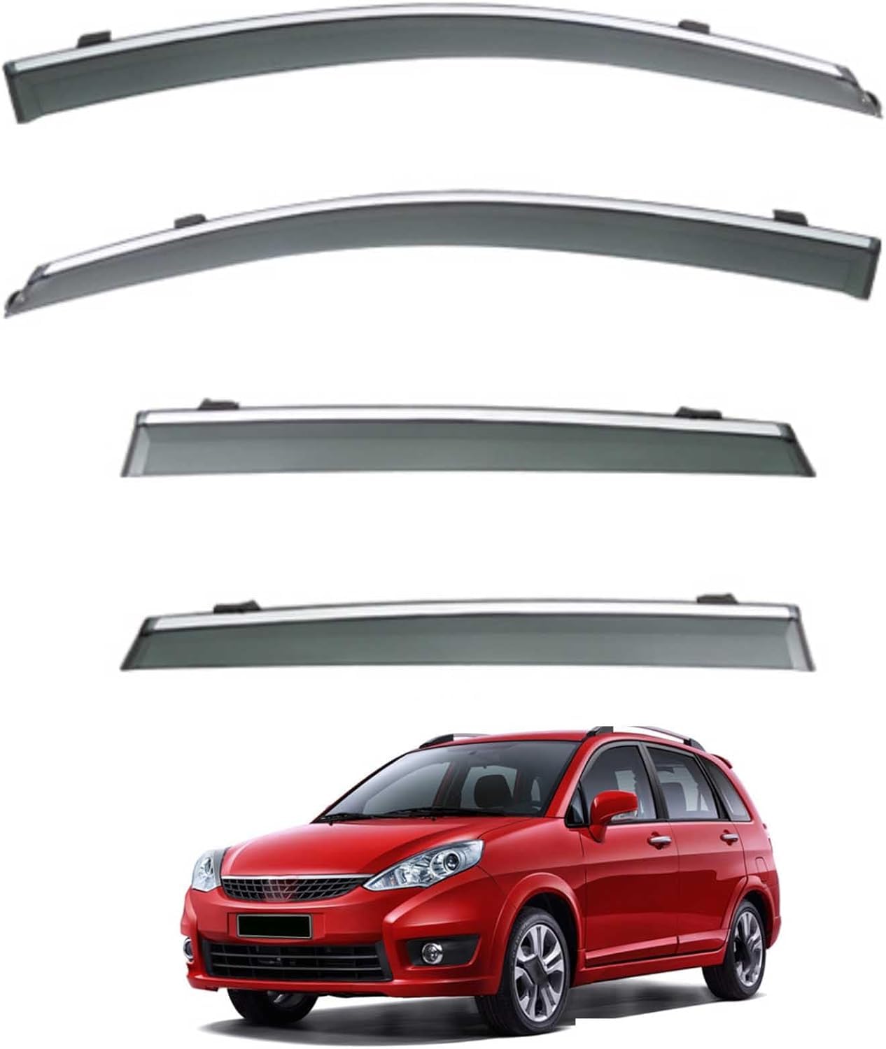Acwyahso Rain Guards Wind Deflectors for Suzuki Liana A6 Hatchback MK1 2005–2019, 4Pcs Vent Visors, Allows Fresh Air & Keeps Rain Out, No-Drill Install