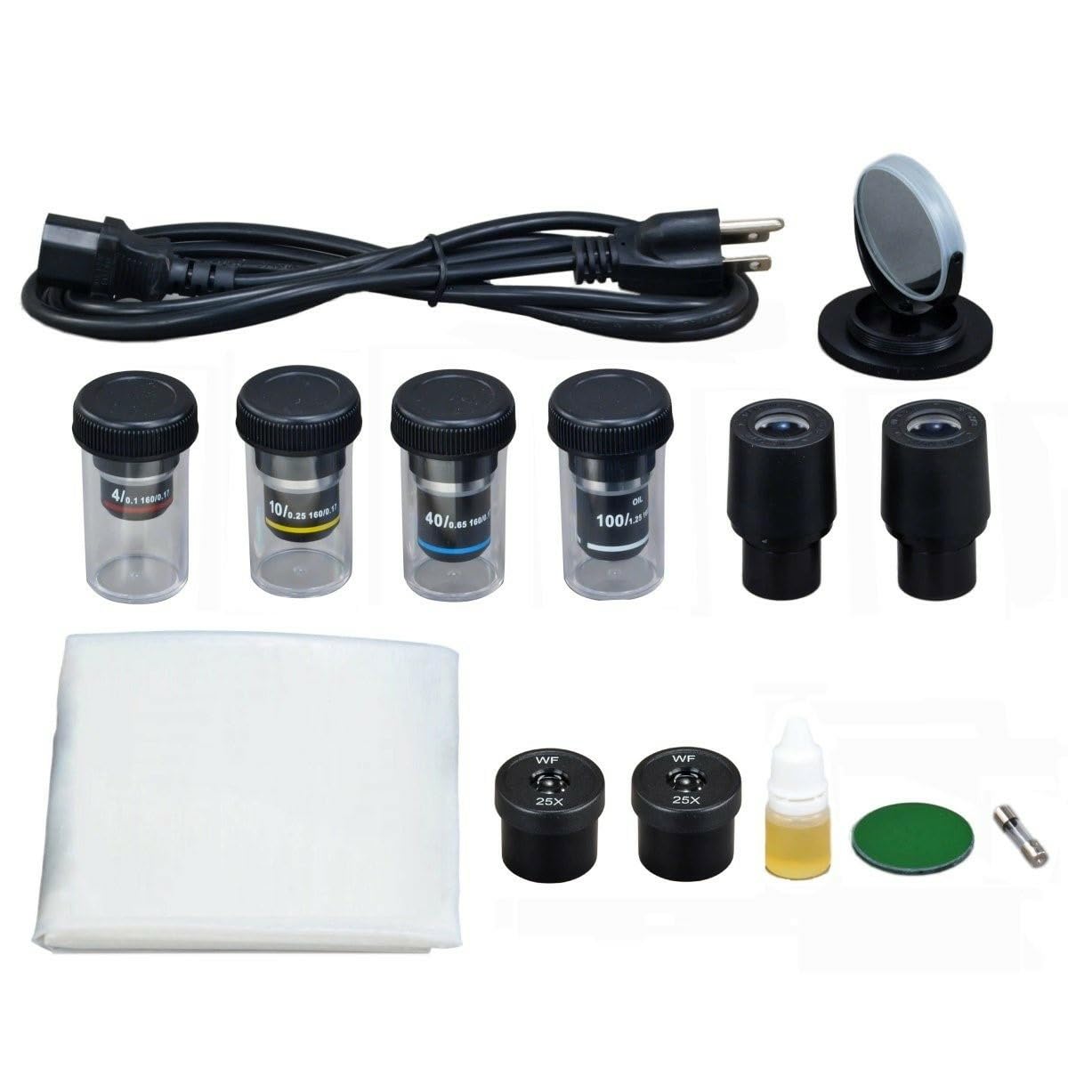 OMAX Microscopio composto biologico Trinocular 40X-2500X con la luce sostituibile del LED