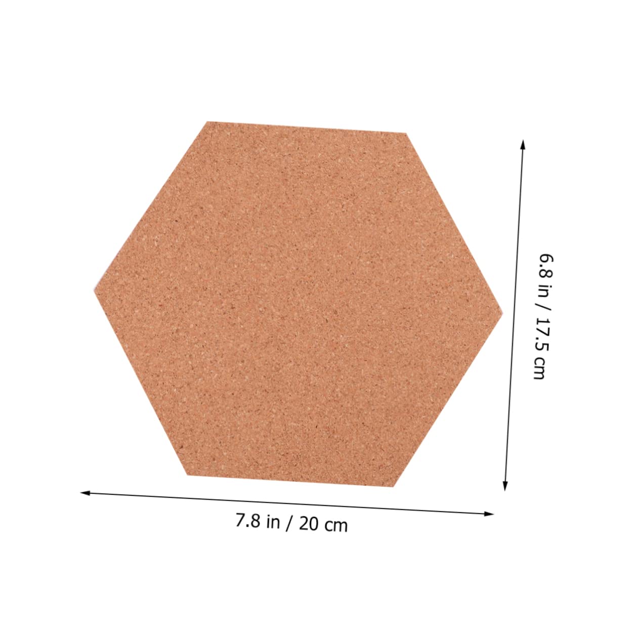 Tablero de Notas Hexagonal 8 Piezas Marrón de Corcho Autoadhesivo