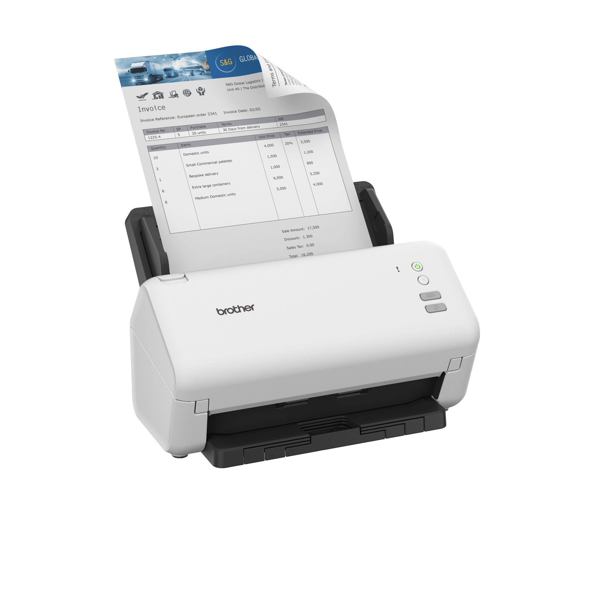 Brother ADS-4100 Desktop Document Scanner |SuperSpeed USB 3.0 | Double-sided | 60 Sheet ADF, UK Plug — view 8