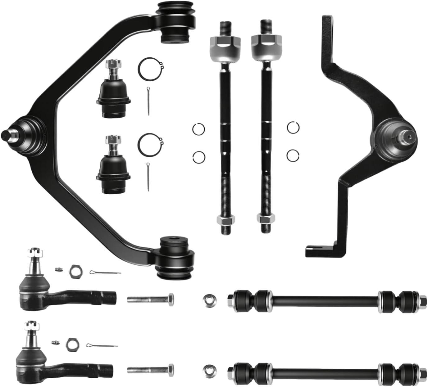 Front Upper Control Arm w/Ball Joint Fit for Ford Explorer 1998-2001 Ranger 1998-2011 Mazda B2500 B3000 B4000 1998-2009 Mercury Mountaineer 1998-2001 K8708T K8710T - 10 Set Suspension Kit
