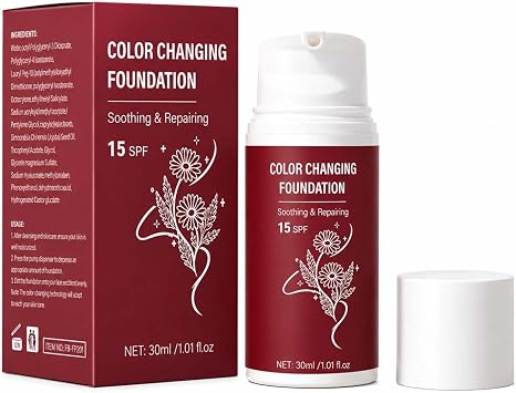 Colour Changing Foundation SPF 15, Korean Foundation for Mature Skin, Foundation Full Coverage, Moisturizing Concealer Brighten Long-Lasting, Even Skin Tone, Suitable for All Skin Types, 30ml (3PC)