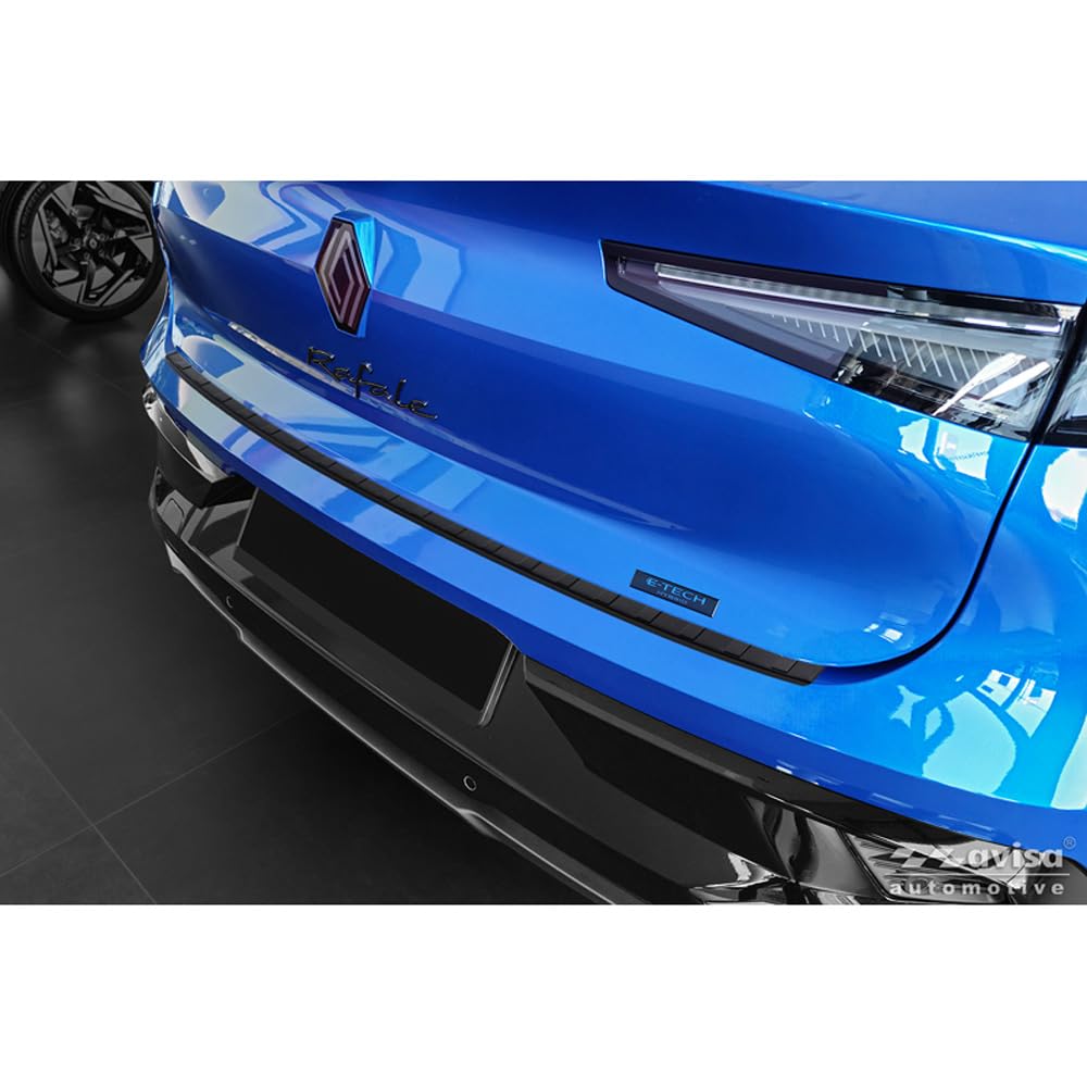 Avisa Matt Black Stainless Steel Rear bumper protector compatible with Renault Rafale 2023- 'Ribs'