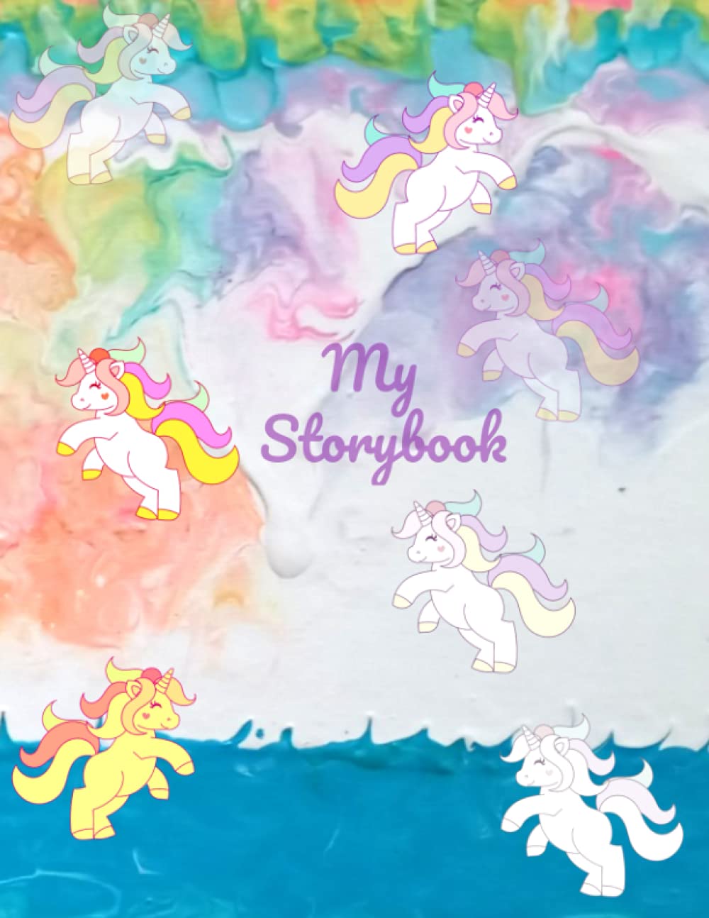My Storybook: Unicorn Sketchbook and Writing Paper: Half Blank and Half Lined Pages for Creating Stories. Kids and Adults Fun