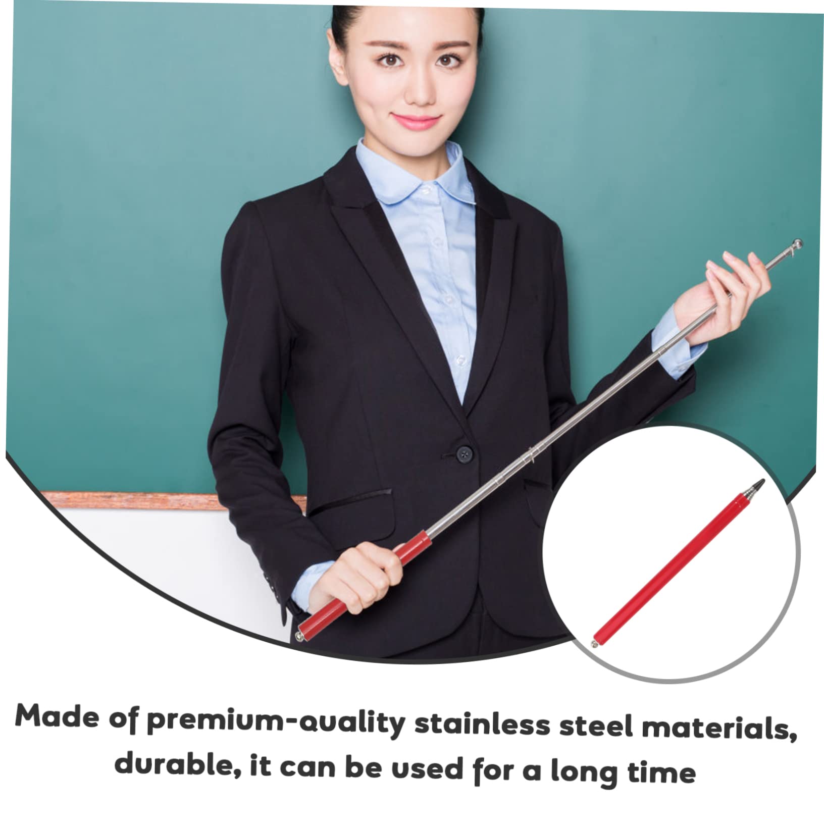 HOMOCONO Teacher Pointer Stick Extendable Hand Pointer for Classroom Use Random Color for Lectures Presentations and Teaching Non-damaging Tip