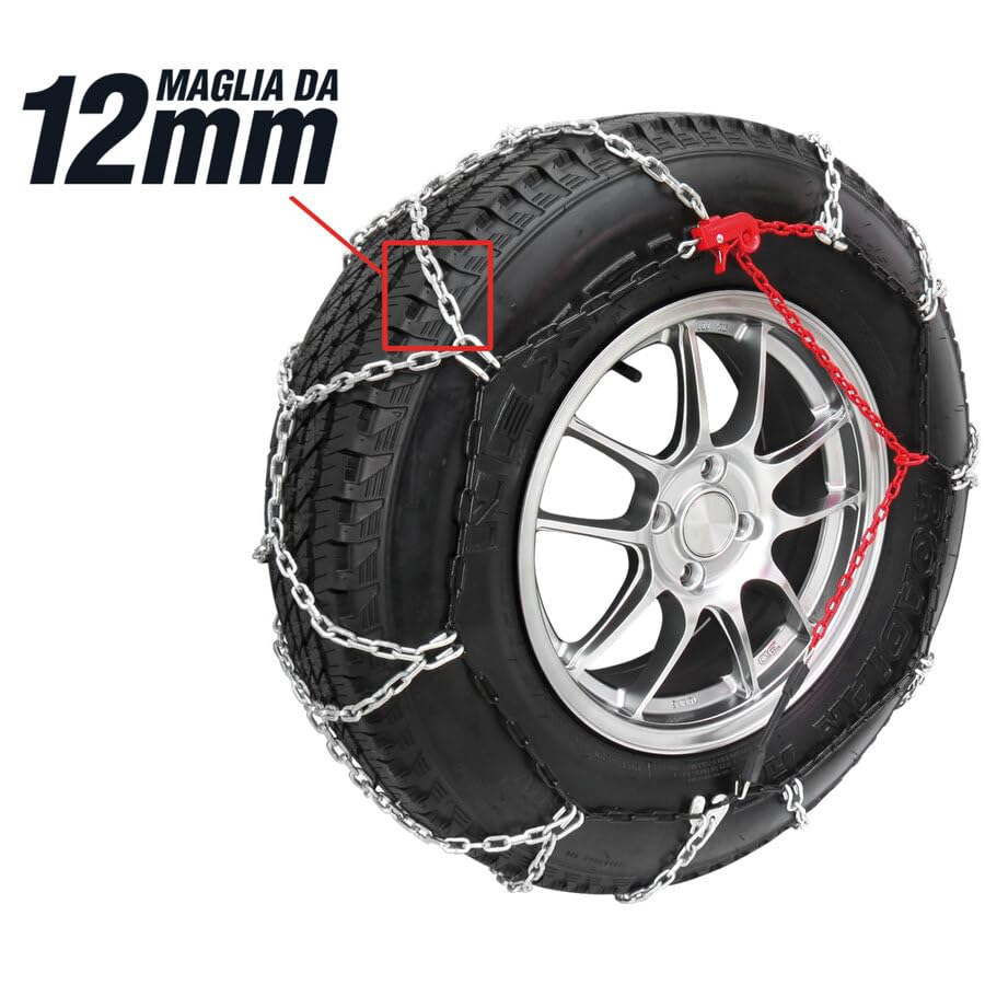 Catene da Neve 12mm | Sicurezza per SUV, Camper e Veicoli Commerciali | 12m| Size 266