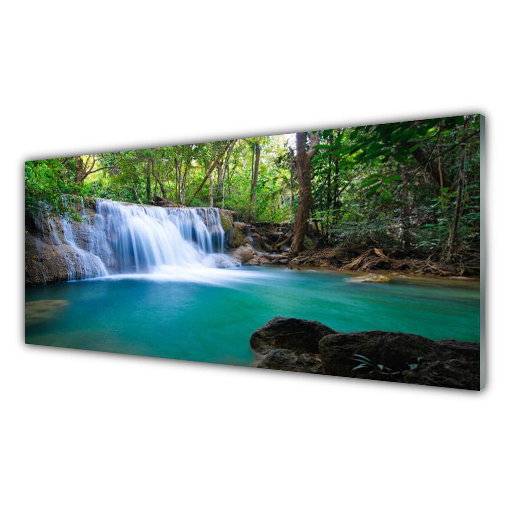 Impression sur verre trempé Tulup 125x50cm tableau mural cascade