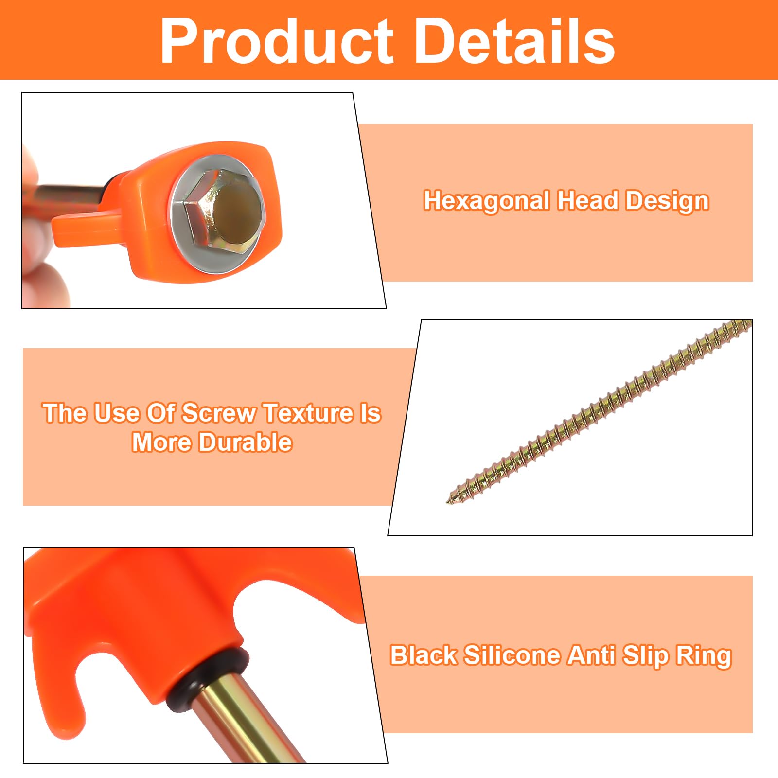 Lot De 30 Piquets De Tente à Visser De 20,3 Cm – Ancrages Au Sol à