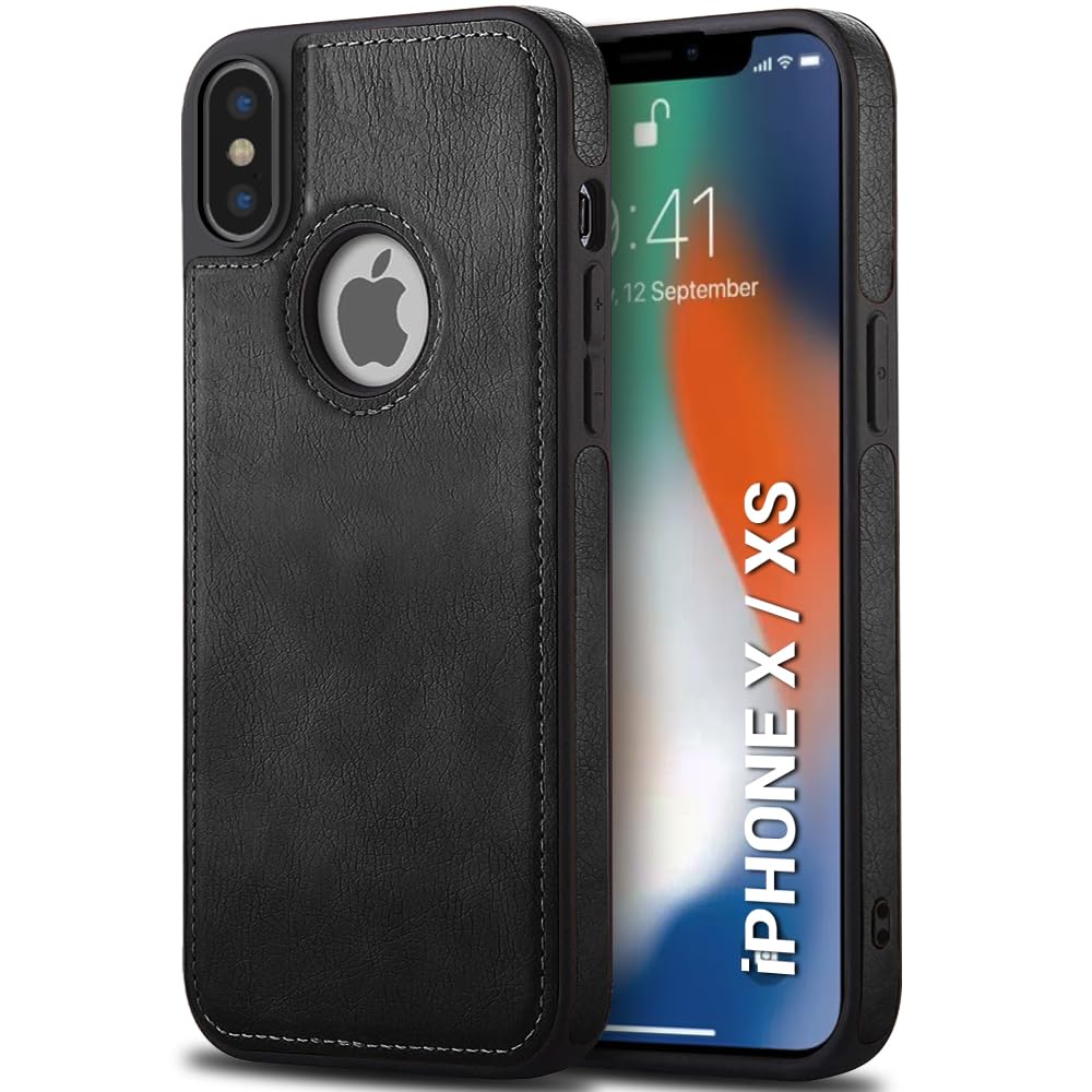 TheGiftKart Genuine Leather Finish iPhone X/XS Back Cover Case | Shockproof Design | Raised Edges for Camera & Screen Protection | Stunning Minimalist Design Back Case for iPhone X/XS (Black) (B0CX5F954C) Amazon Price History, Amazon Price Tracker