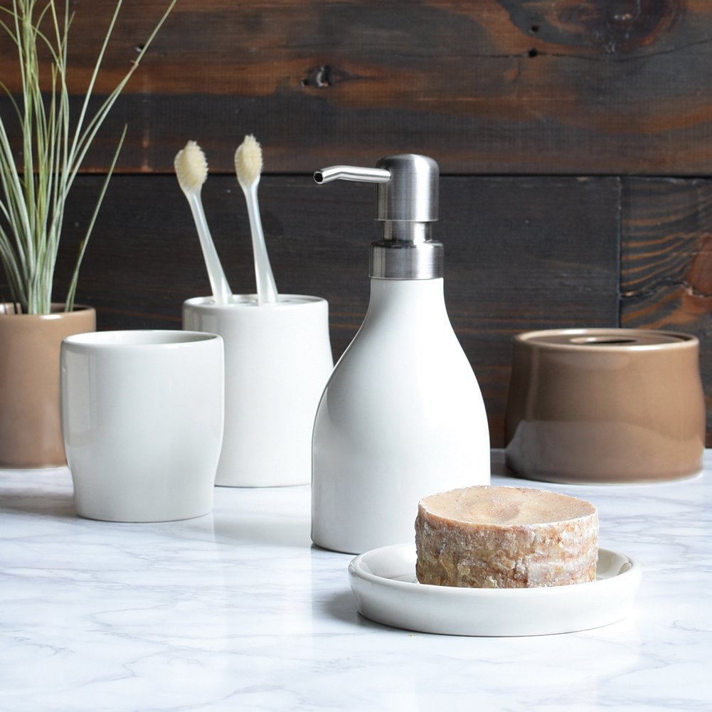 KINTO 27925 Plage Soap Dispenser, 9.5 fl oz (280 ml), Brown