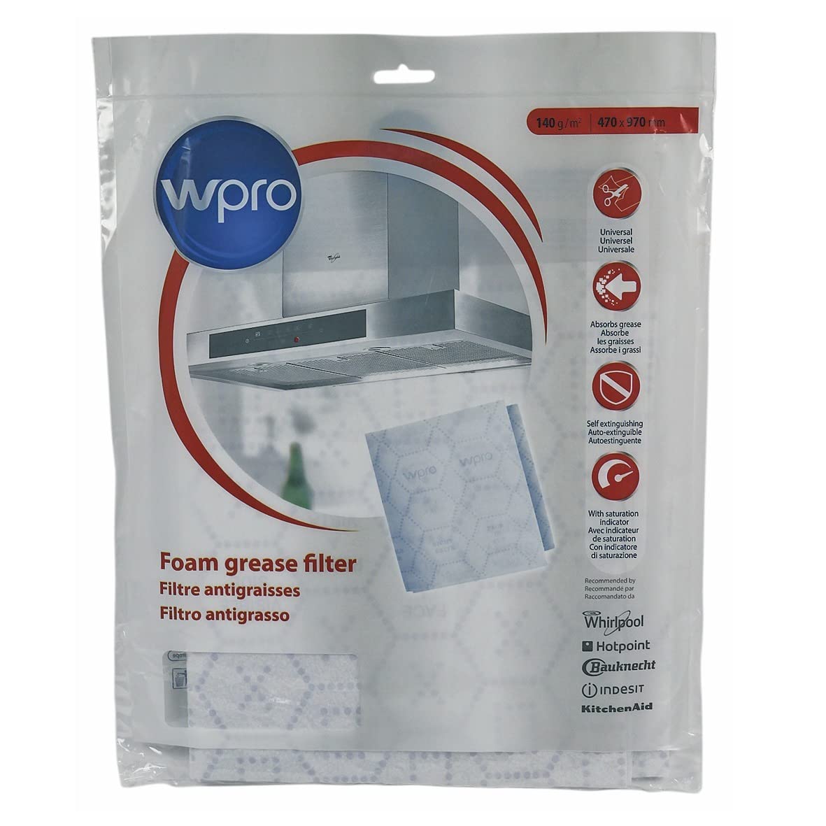 Wpro UGF015 Grease Filter Mat Grease Filter Fleece Filter Mat  