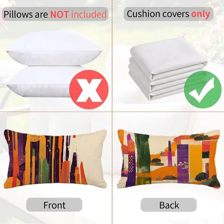 Housse coussin extérieur pour canapé de terrasse en lin déperlant 70x90cm
