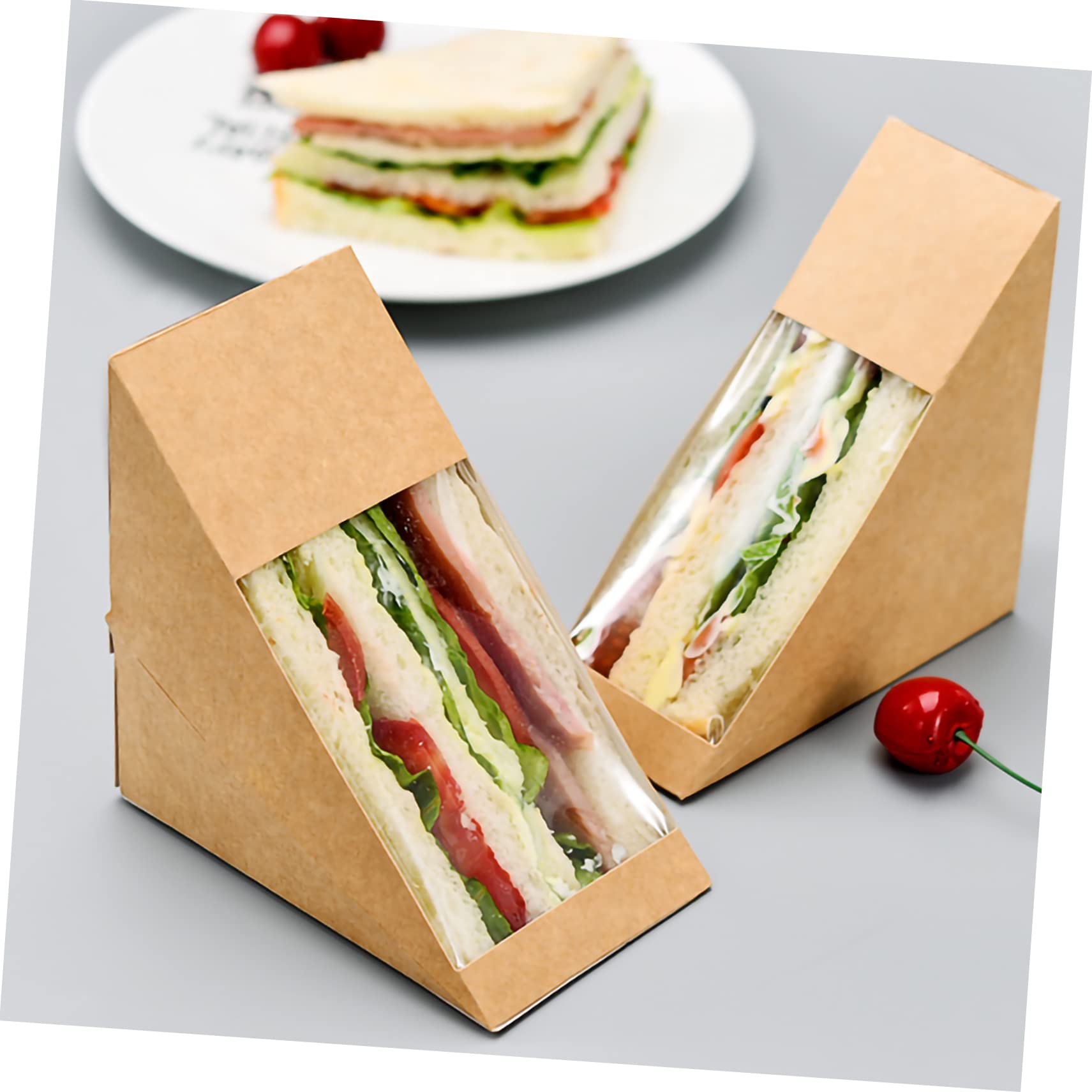 Gatuida 100piezas Caja De Sándwich De Papél Kraft Para Envasar Repostería Caja Para Comida Para Llevar Para Hornear Pasteles