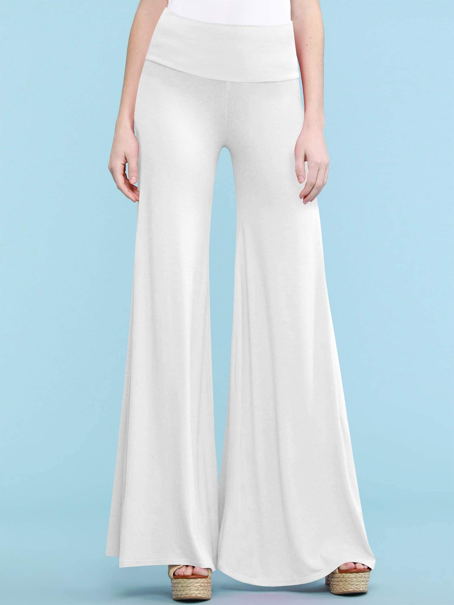 Cegerne Pantaloni da Donna Pantaloni Palazzo Elasticizzati a Gamba Larga a Vita Alta