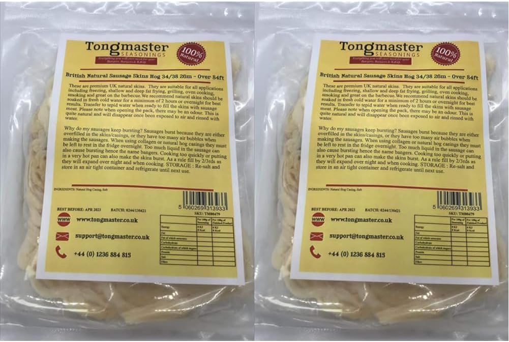 Natural Skins Casings Hog 34/38 26m Over 84ft (Pack of 2)