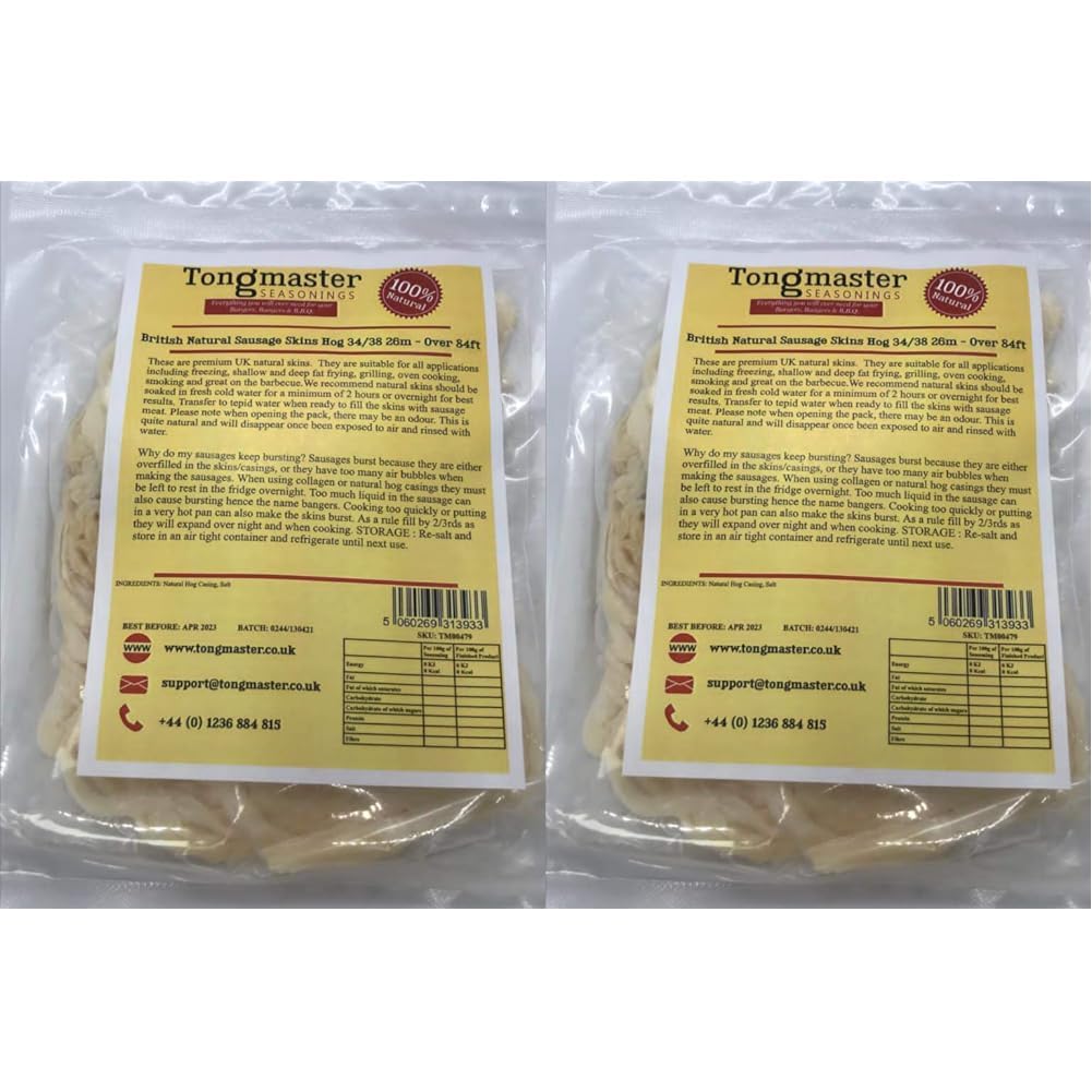 Natural Skins Casings Hog 34/38 26m Over 84ft (Pack of 2)