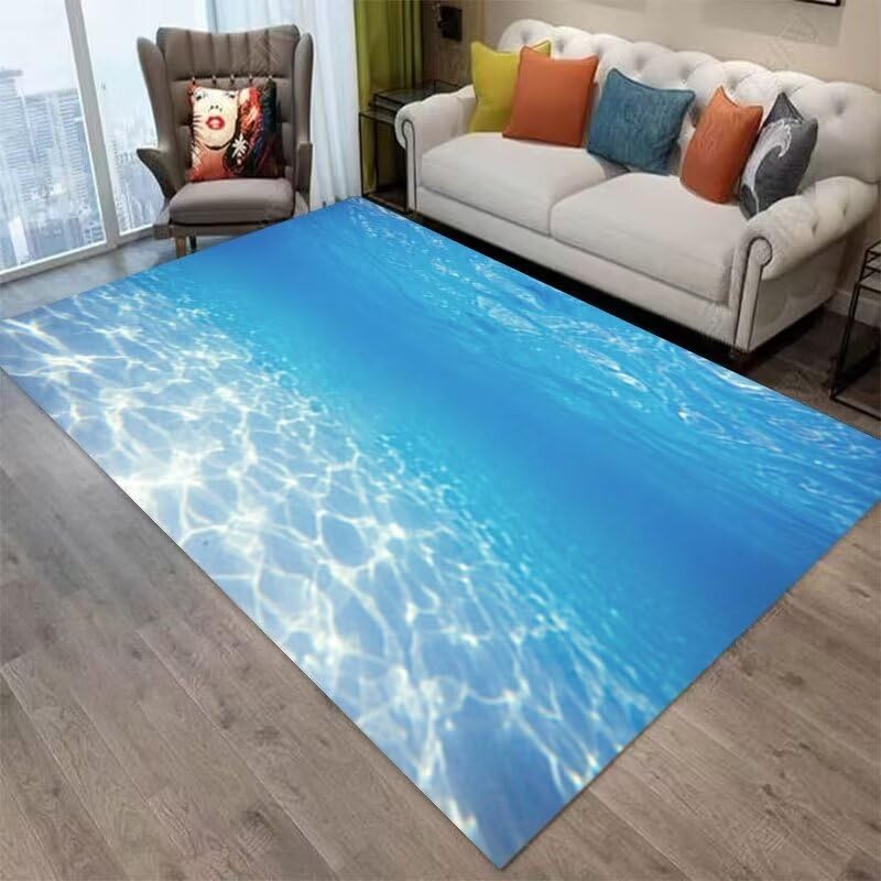 Tapis décoration d'intérieur bleu océan pour votre cuisine