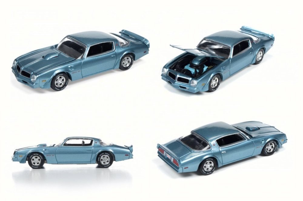 1976 Pontiac Firebird T/A, Athena Blue Poly - Auto World AW64042/12C - 1/64 Scale Diecast Model Toy Car