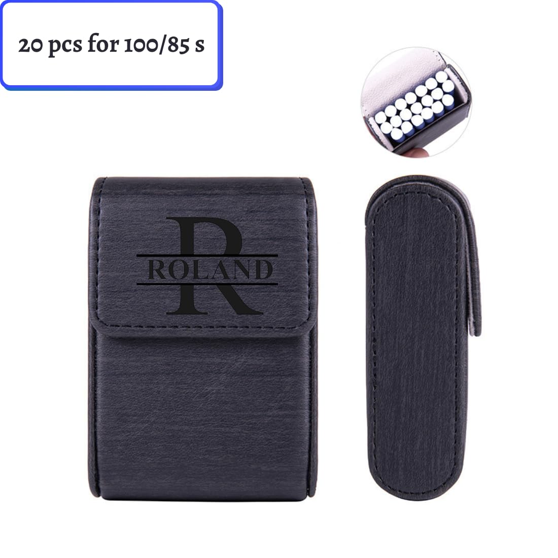 personalized leather cigarette case Amazon.com: Personalized Leather Cigarette Case for Men,Custom Cigatette Case  Holder for 100s Size 20 Pcs,Engraved Initial and Name,Personalized Mens  Gifts,Mens Christmas Cigarette Case (Black) : Health & Household