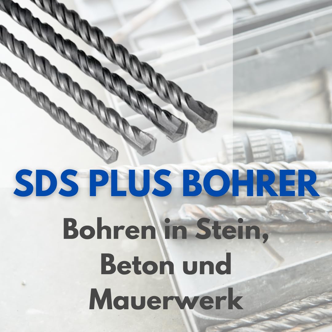 30x1000mm SDS+ Bohrer für Stein Beton und Mauerwerk, SDS PLUS, Betonbohrer, Steinbohrer mit Hartmetall, Schlagbohrer