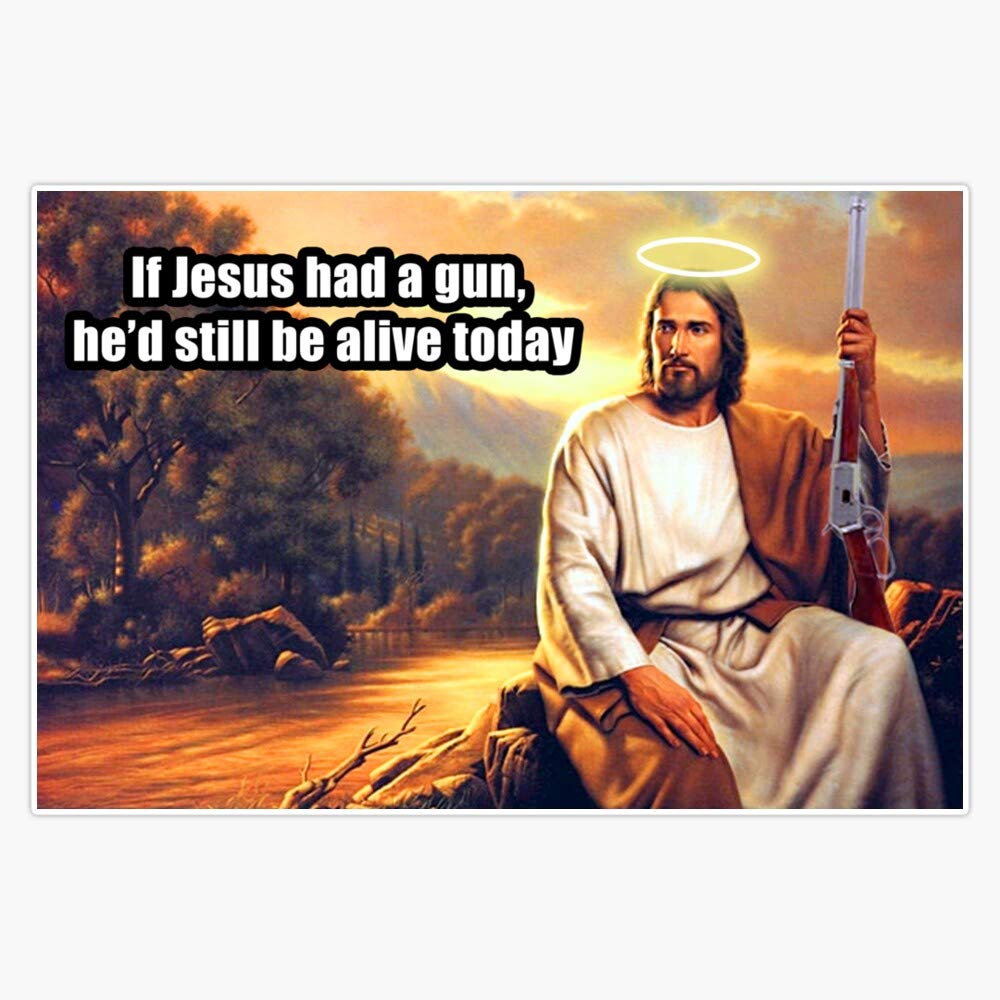 Vision Signs If Jesus had a gun Sticker Bumper Sticker Vinyl Decal 5In, VISION-XMAS-STICKERS-2552