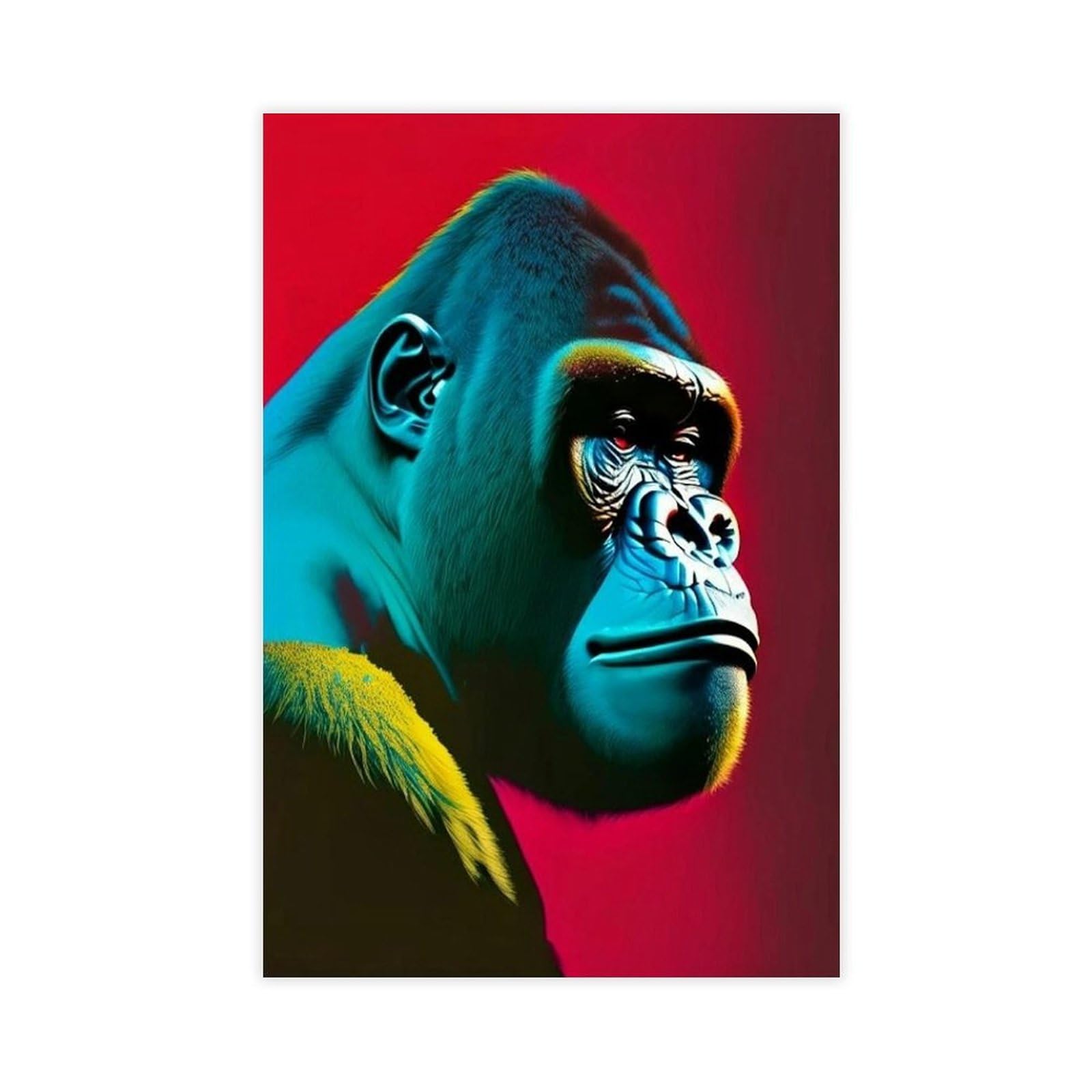 Bareronor Gorilla With Thinking Poster Canvas Poster Bedroom Decor Landscape Office Room Decor Gift 24" L X 36" W