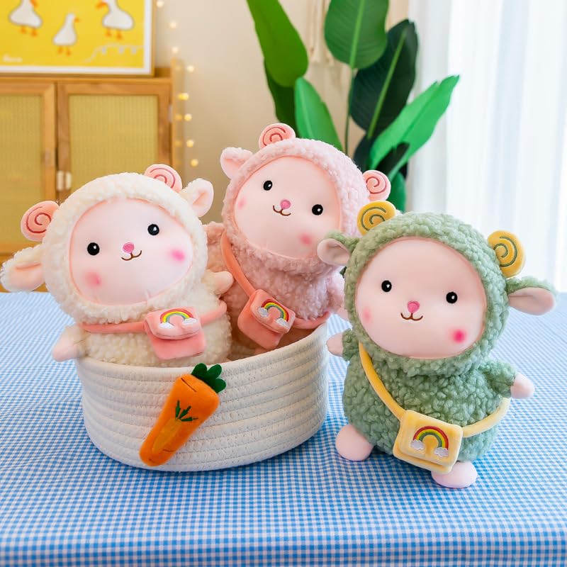Kawaii Pecora Peluche Giocattolo Carino Peluche Agnello Cuscino Bambole Animali Di Peluche Per Bambini/Ragazze Regali Di Compleanno Di Natale 50 cm Bianco