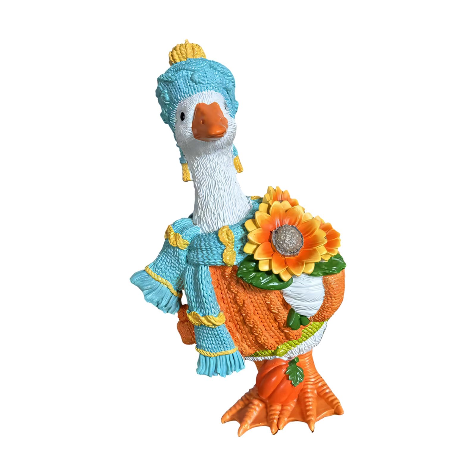 Entryway Ducks Figurine Decor, Resin Autumn Home Accent for Shelf Mantel Tabletop Display, Hand Painted Sculpture Autumn Ducks Statue Harvest Tabletop Accent Seasonal Shelf Ornament Freestanding Resin