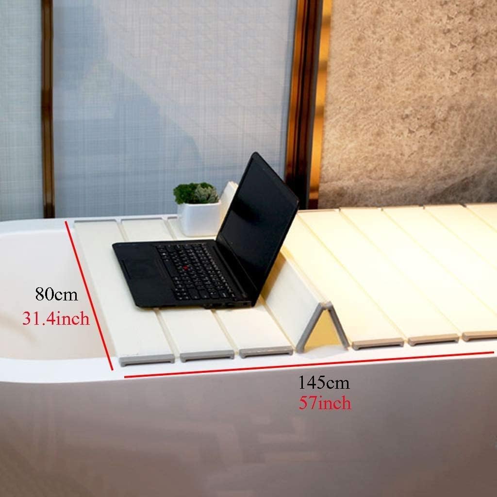 Bathtub Lid Folding Insulation Shutter Bath Lid, Bathtub Tray Bathtub Cover, Bathroom Dust-Proof Heat-Resistant Board, Suitable for Most Bathtubs