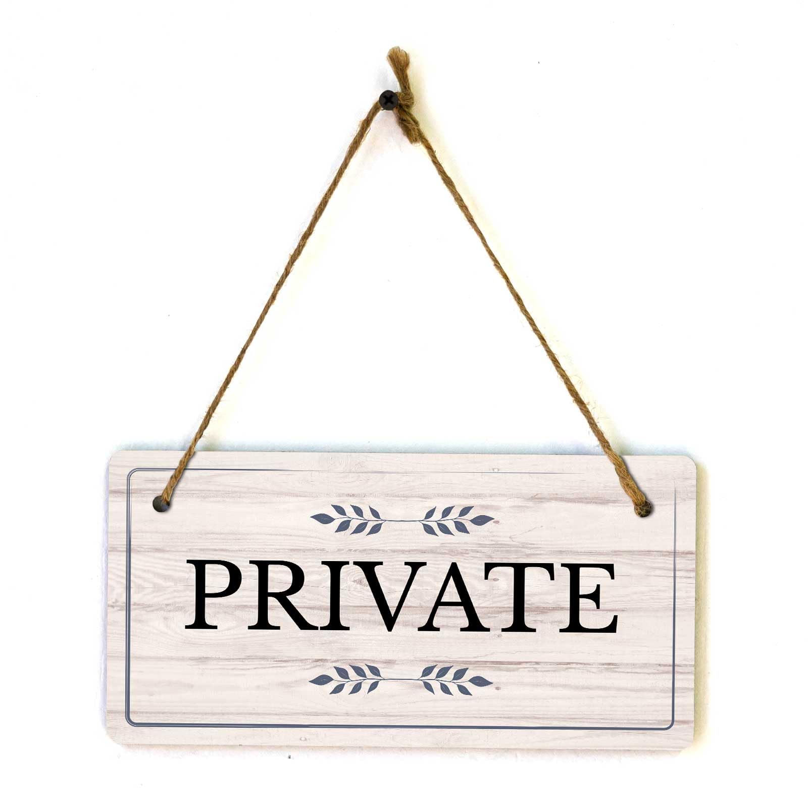 12X6 Inch Private Rustic Light Wood Sign - Hanging Restricted Plaque, Suitable for Bedrooms/Offices/Private Areas, Privacy Gift for Hosts & Professionals